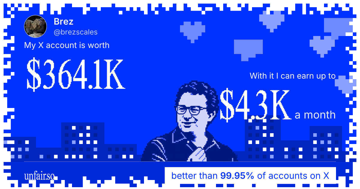 Brez's X account can earn up to $4.3K a month
