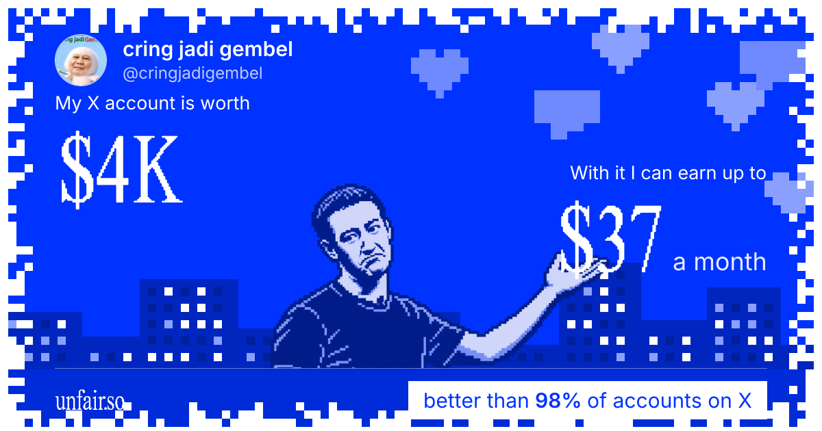 cring jadi gembel's X account can earn up to $37 a month