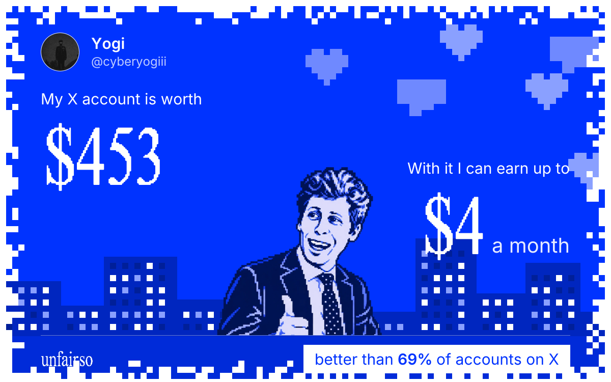Yogi's X account can earn up to $4 a month