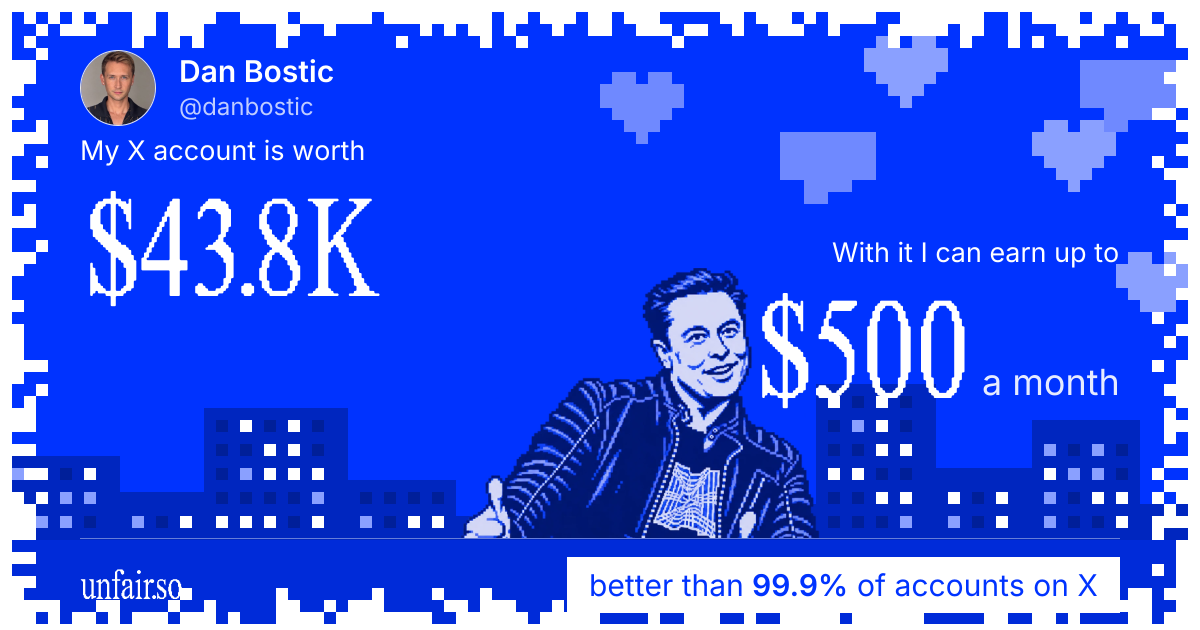 Dan Bostic's X account can earn up to $500 a month