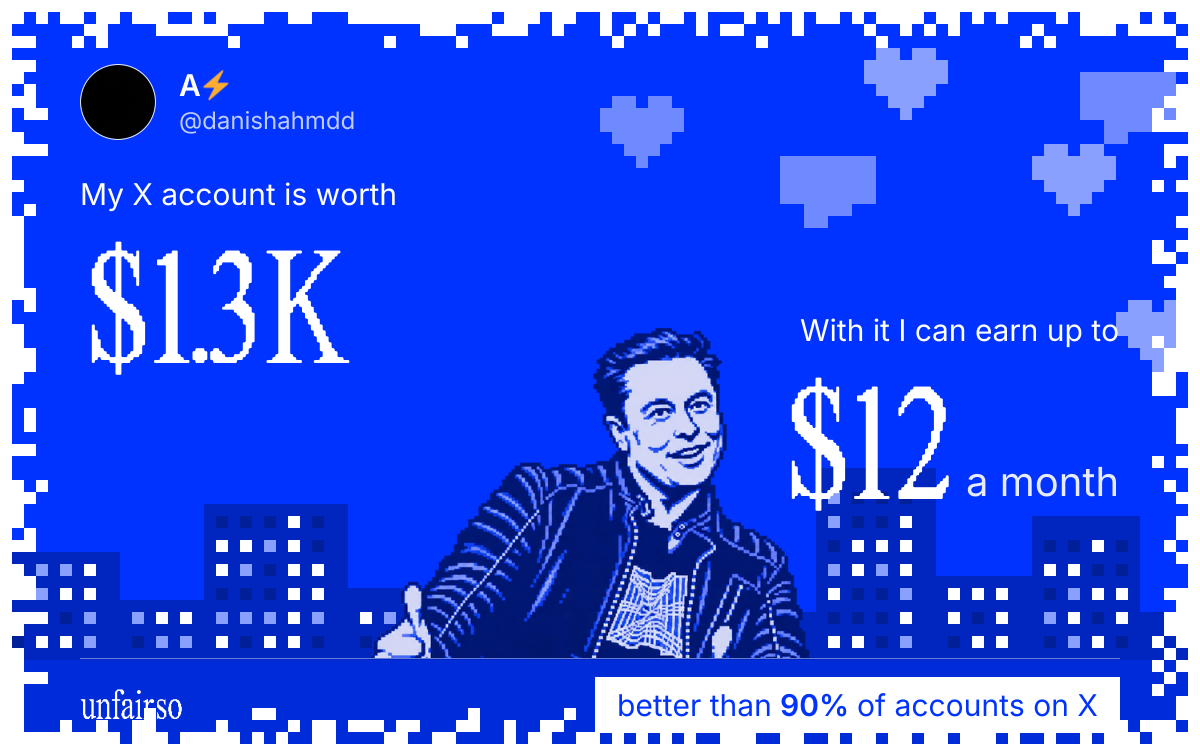 A⚡️'s X account can earn up to $12 a month