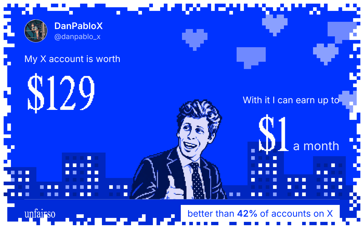 DanPabloX's X account can earn up to $1 a month