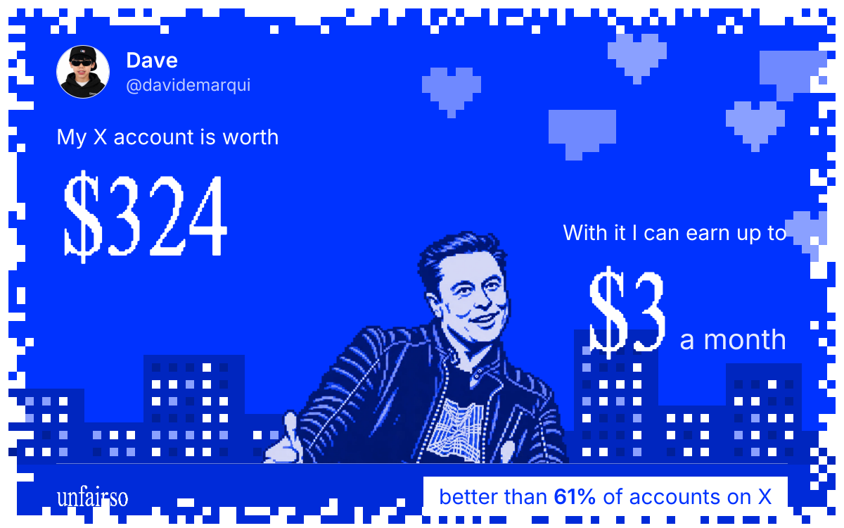 Dave's X account can earn up to $3 a month
