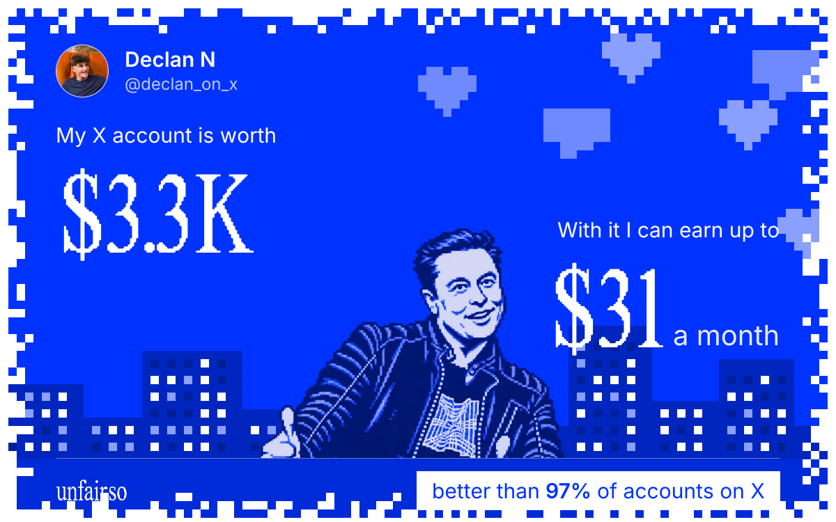 Declan N's X account can earn up to $31 a month