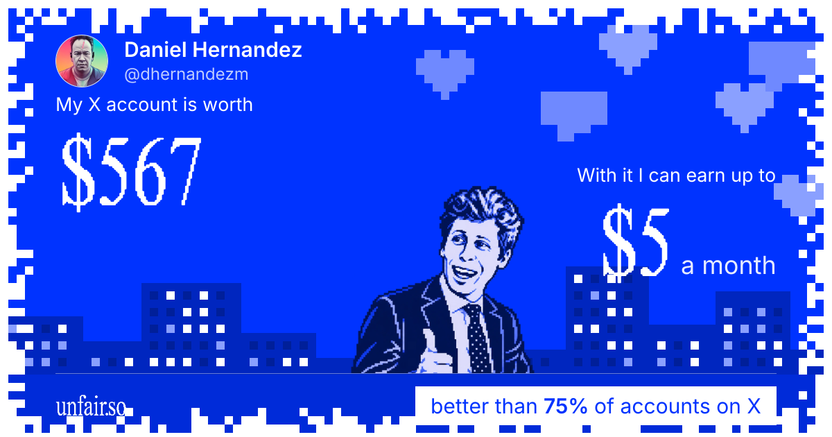 Daniel Hernandez's X account can earn up to $5 a month