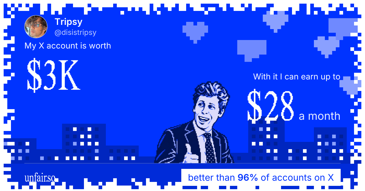 Tripsy's X account can earn up to $28 a month