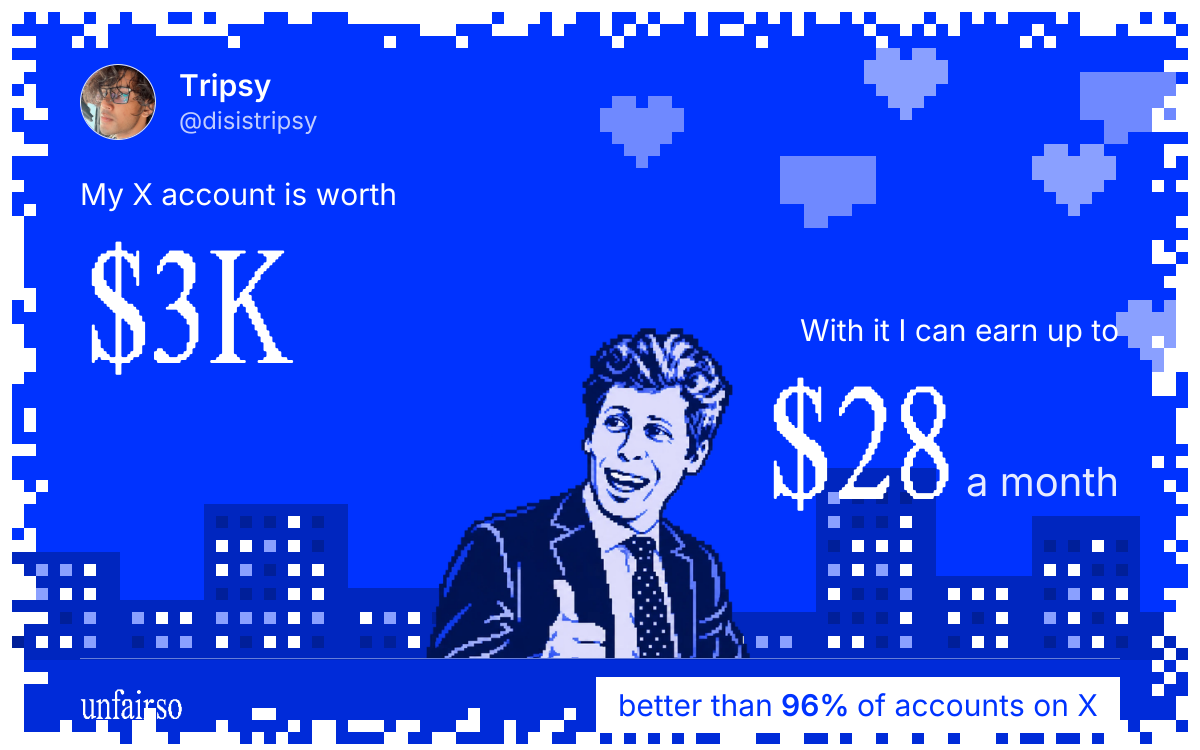 Tripsy's X account can earn up to $28 a month