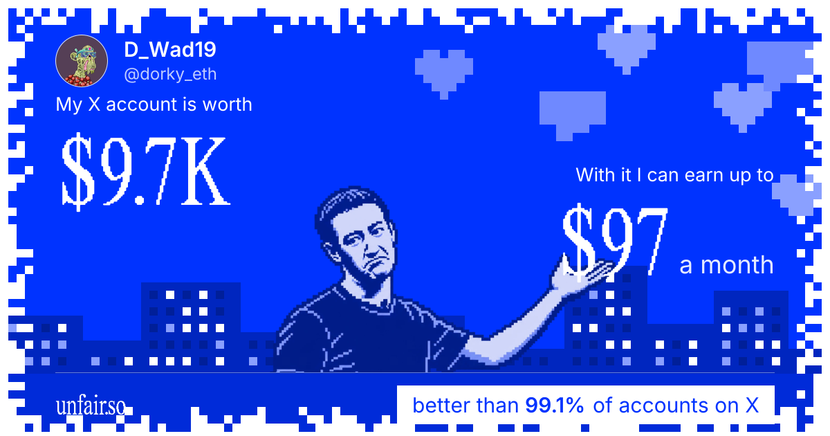 D_Wad19's X account can earn up to $97 a month