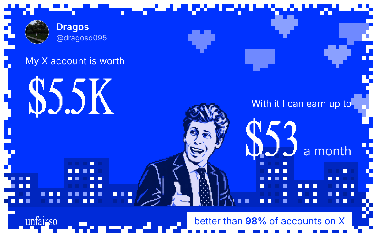 Dragos's X account can earn up to $53 a month