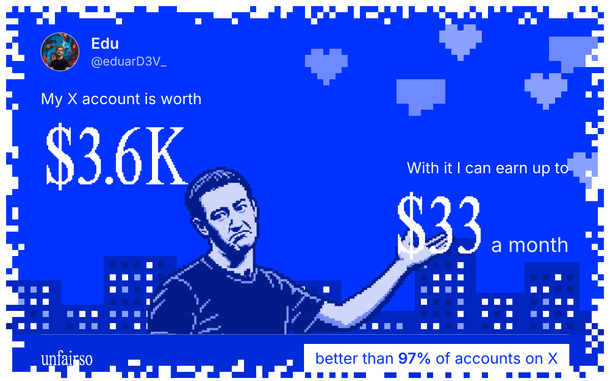 Edu's X account can earn up to $33 a month