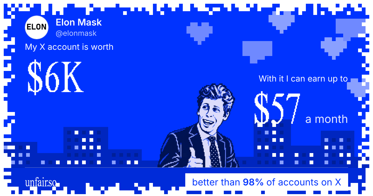 Elon Mask's X account can earn up to $57 a month
