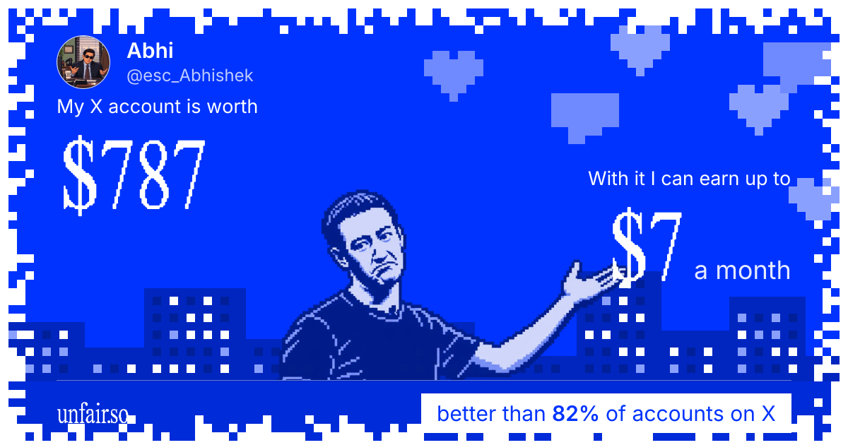 Abhi's X account can earn up to $7 a month
