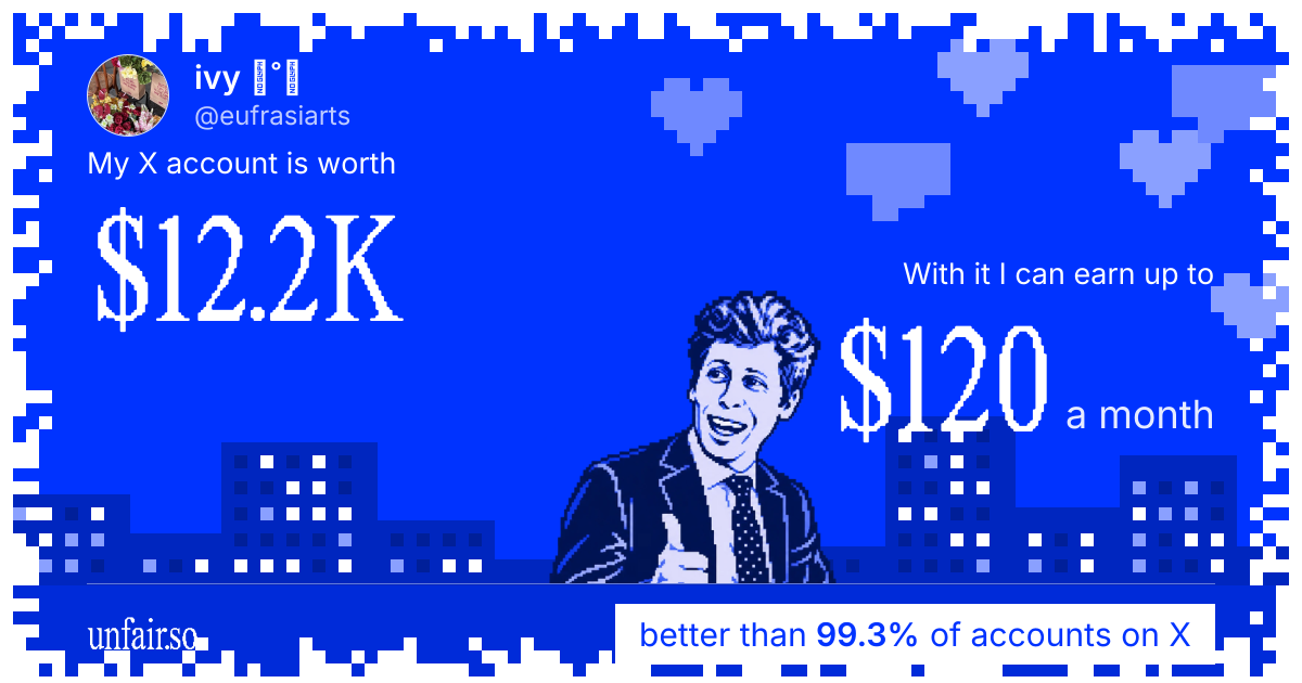 ivy ⋆˚࿔'s X account can earn up to $120 a month