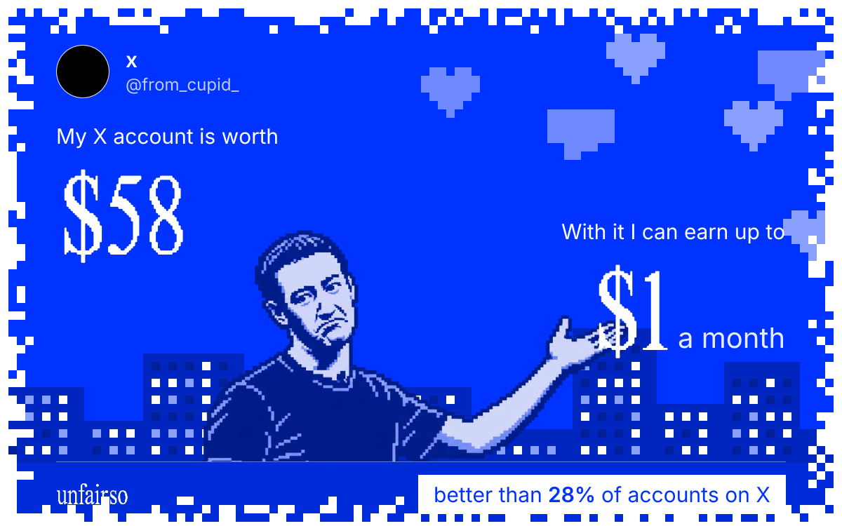 x's X account can earn up to $1 a month