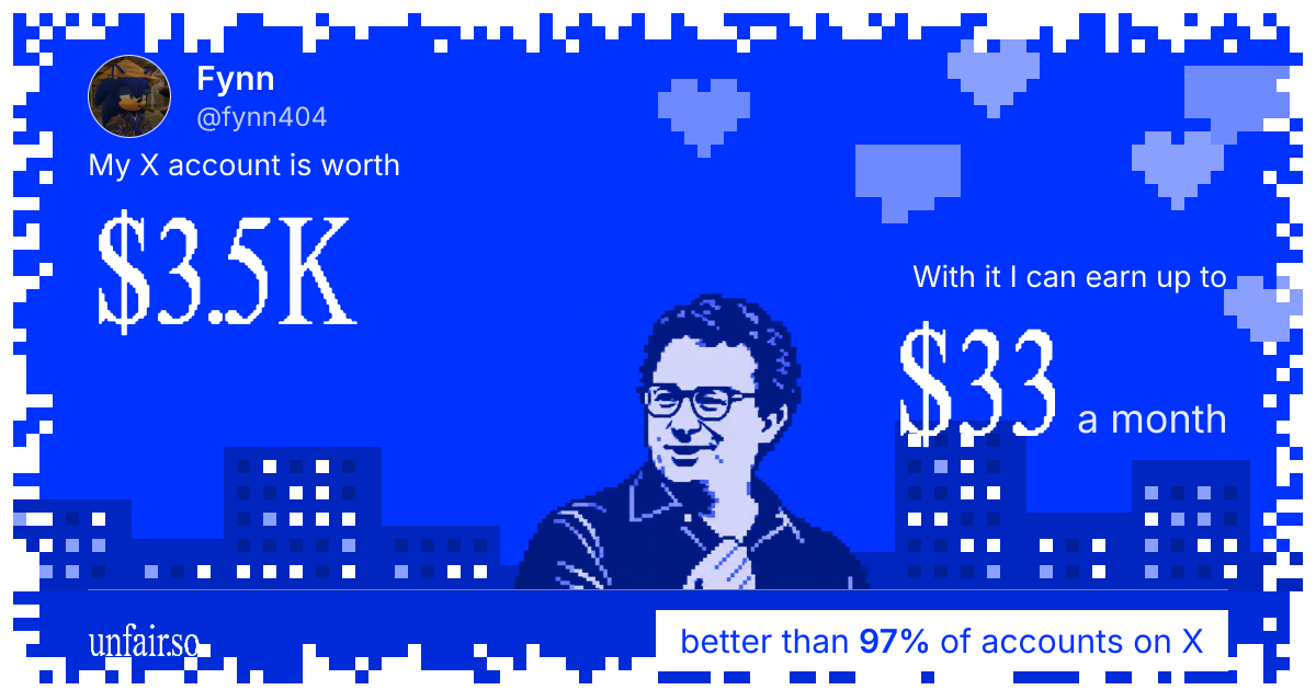 Fynn's X account can earn up to $33 a month