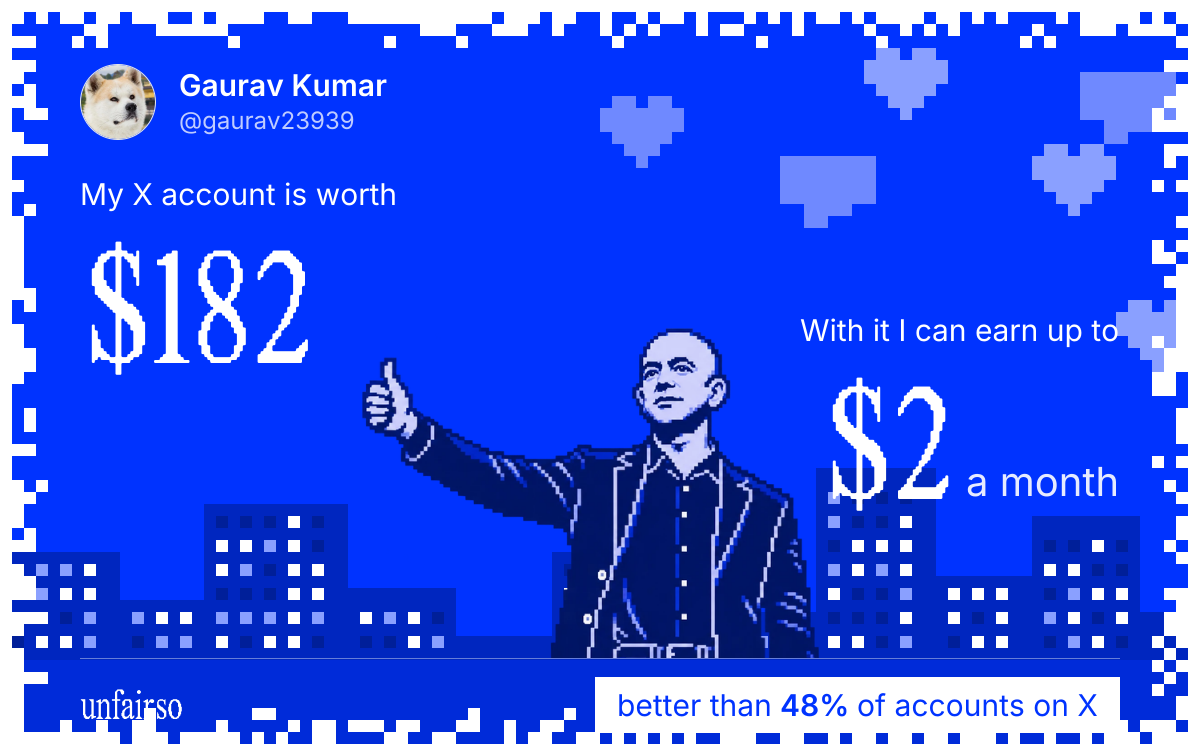 Gaurav Kumar's X account can earn up to $2 a month