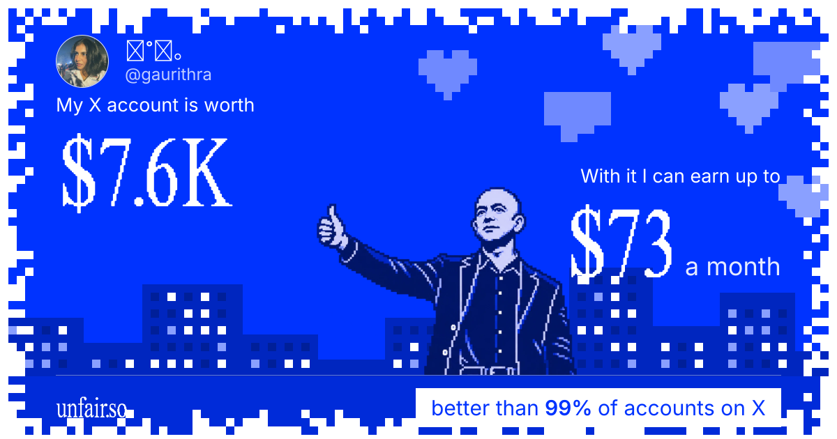 ⋆˚꩜｡'s X account can earn up to $73 a month