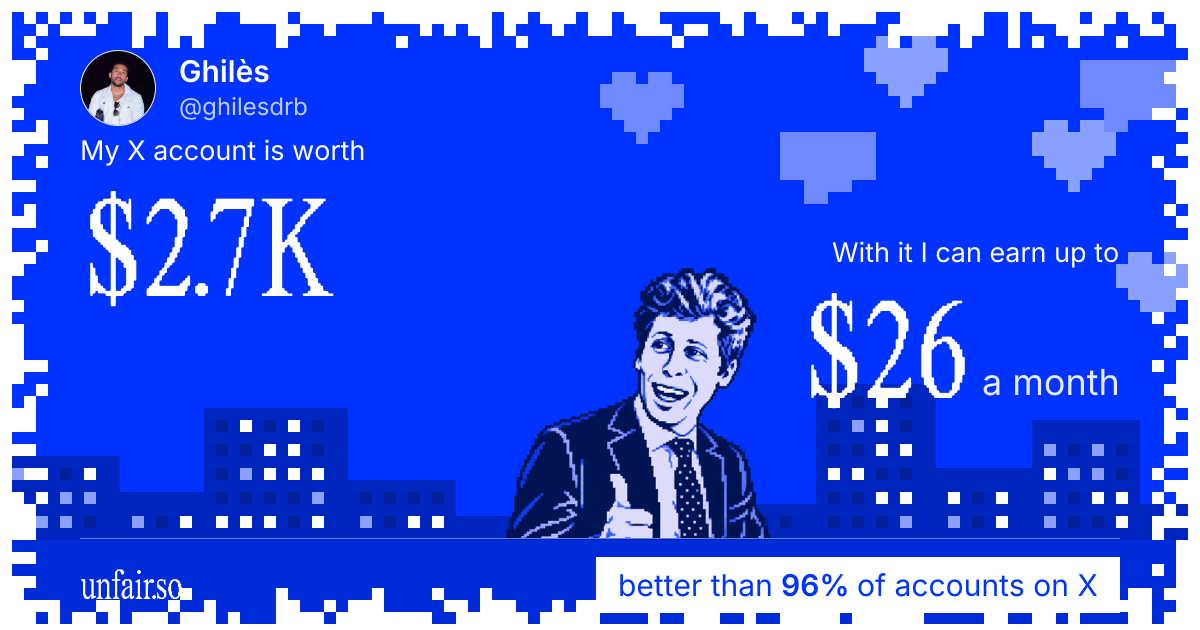 Ghilès's X account can earn up to $26 a month