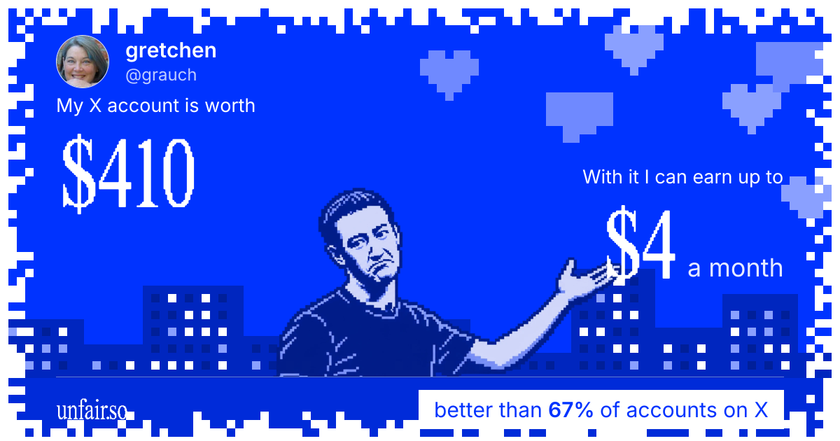 gretchen's X account can earn up to $4 a month