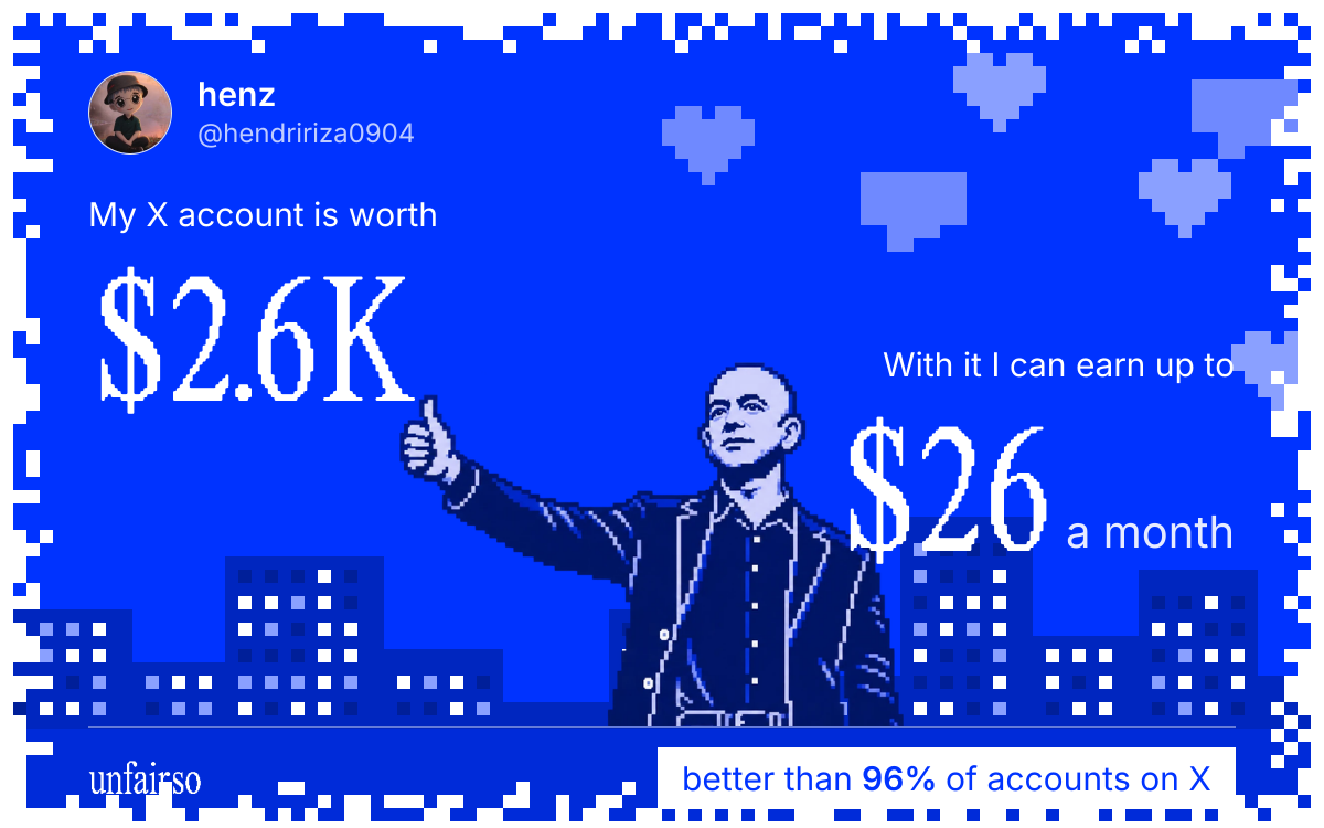 henz's X account can earn up to $26 a month