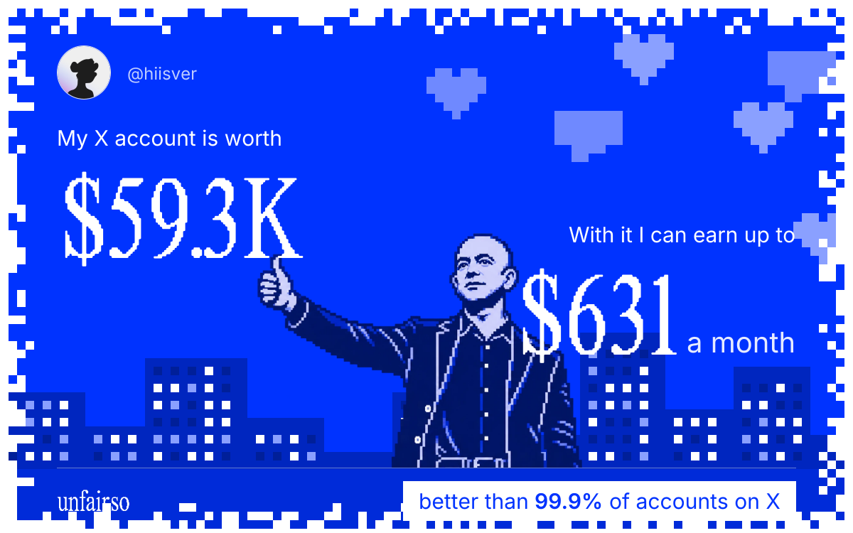 ۟'s X account can earn up to $631 a month