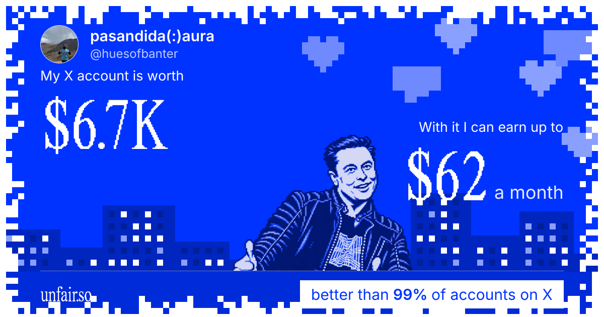 pasandida(:)aura's X account can earn up to $62 a month