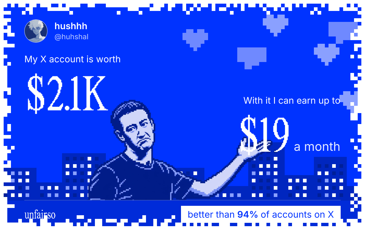 hushhh's X account can earn up to $19 a month