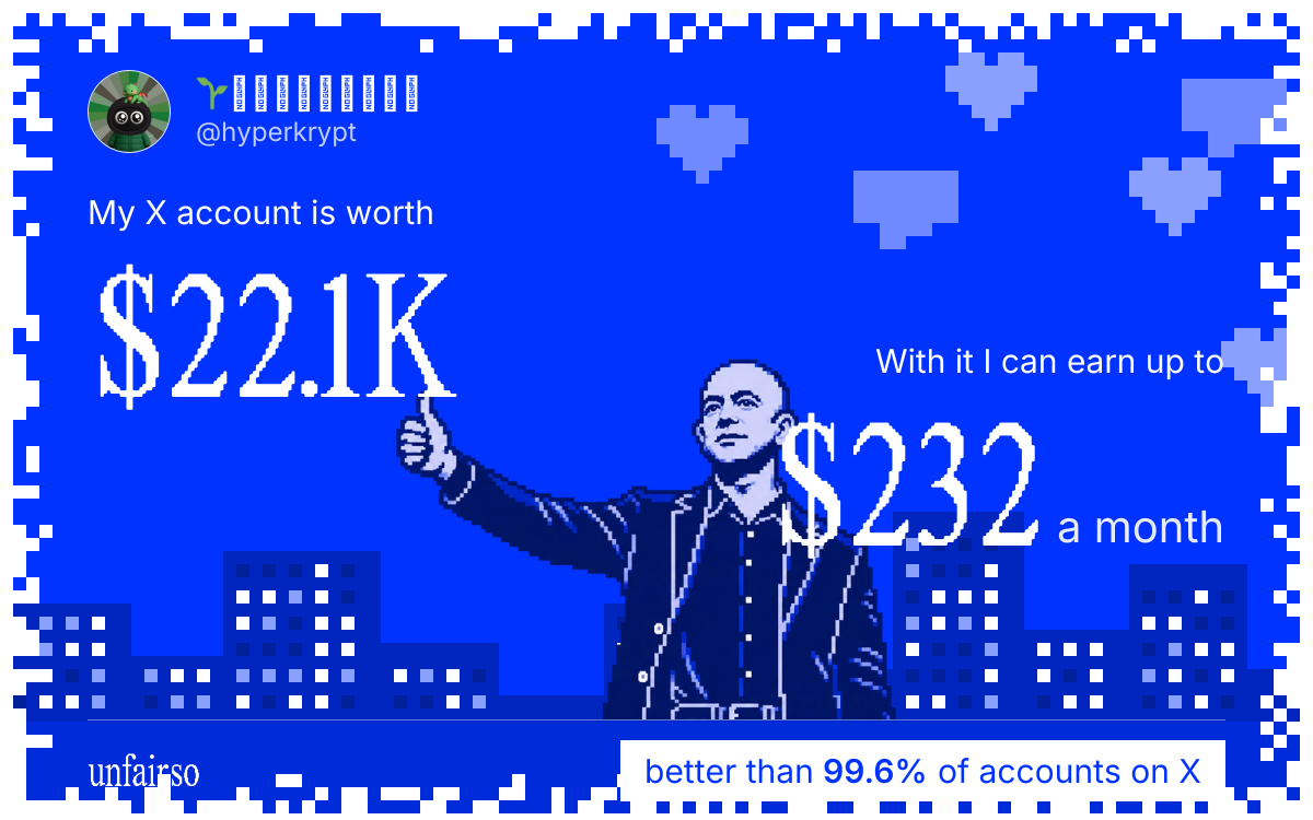 ๐ฑ๐๐ผ๐๐๐๐๐ฝ๐ฒ๐ฟ's X account can earn up to $232 a month