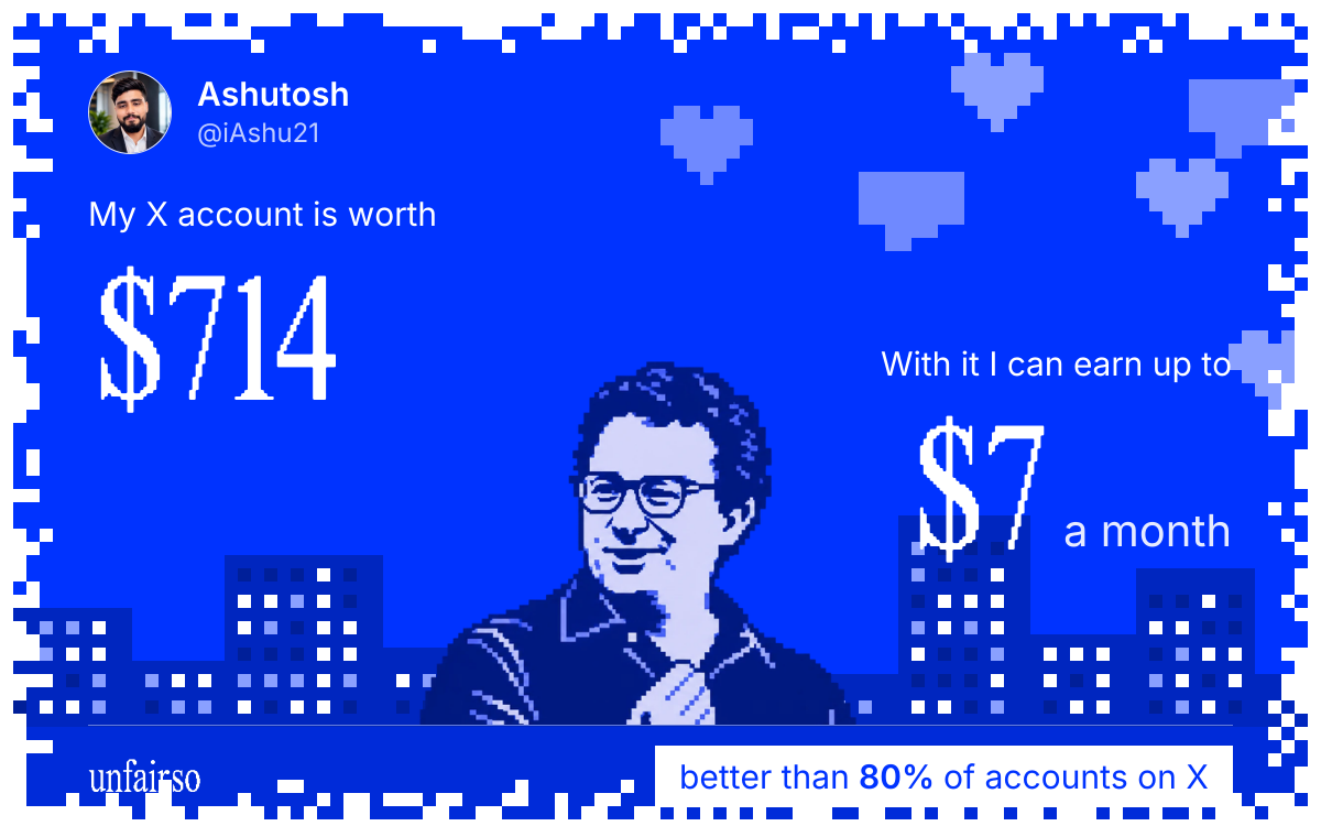 Ashutosh's X account can earn up to $7 a month
