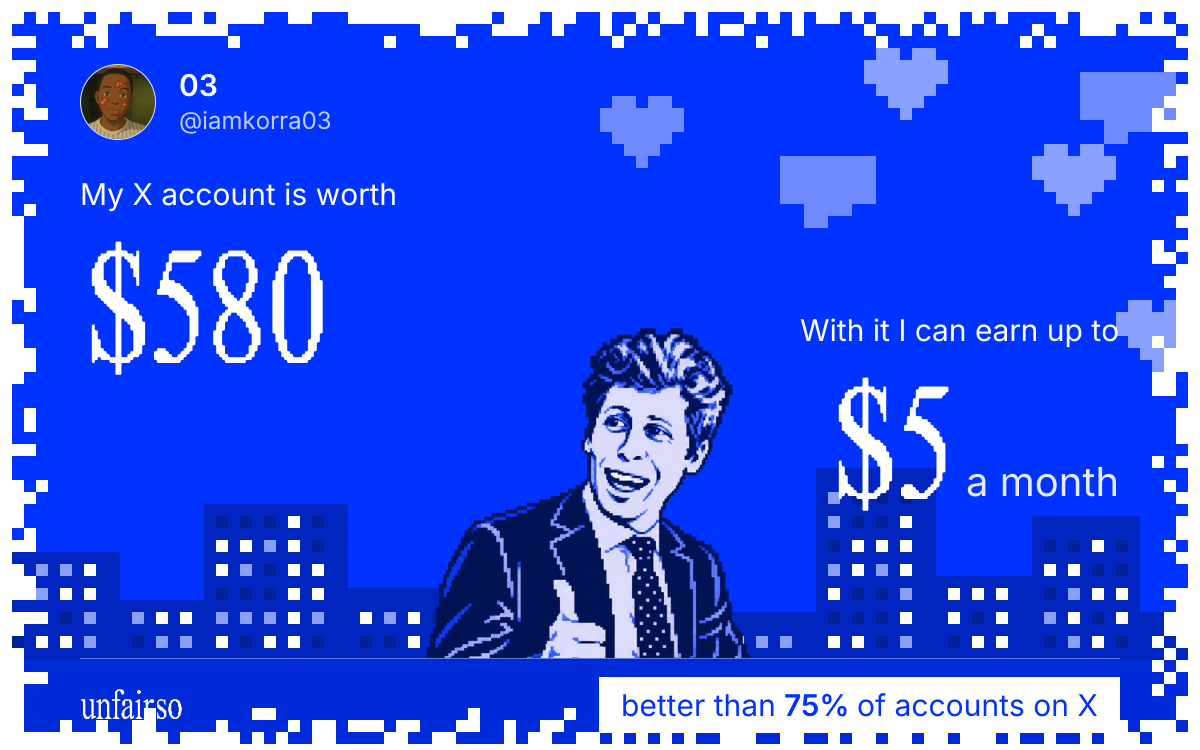 03's X account can earn up to $5 a month