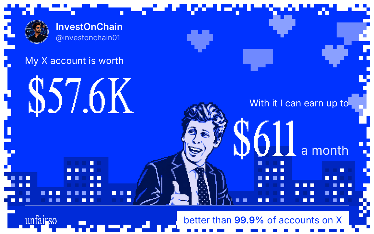 InvestOnChain's X account can earn up to $611 a month