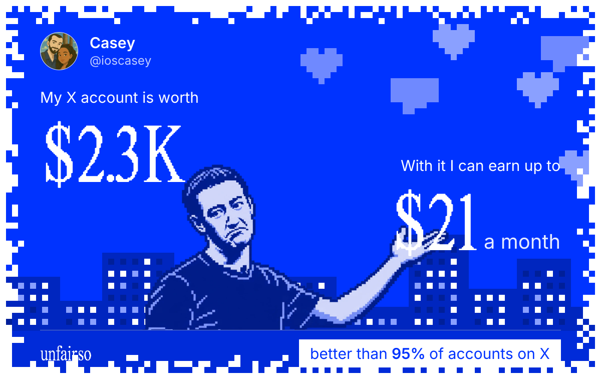 Casey's X account can earn up to $21 a month