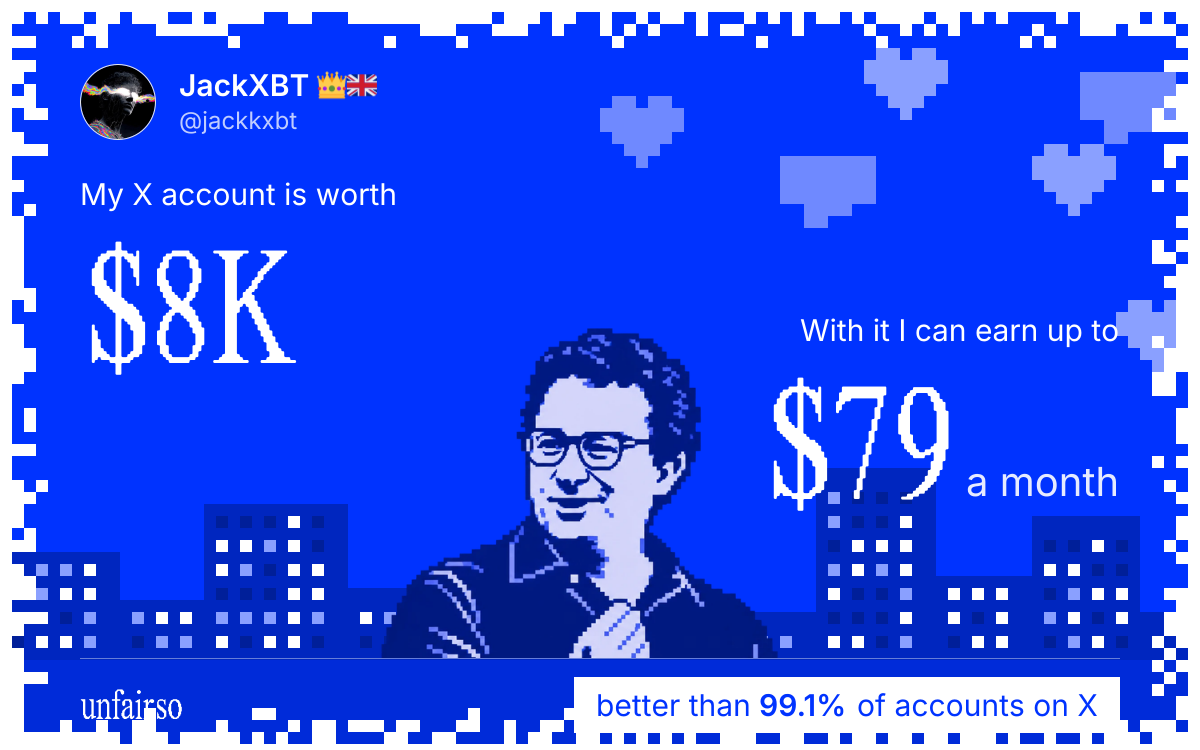 JackXBT 👑🇬🇧's X account can earn up to $79 a month