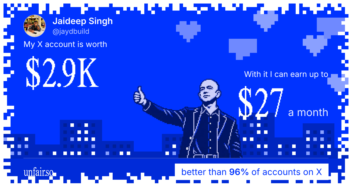 Jaideep Singh's X account can earn up to $27 a month