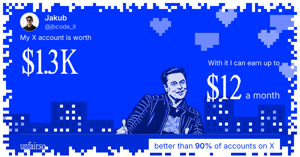 Jakub's X account can earn up to $12 a month