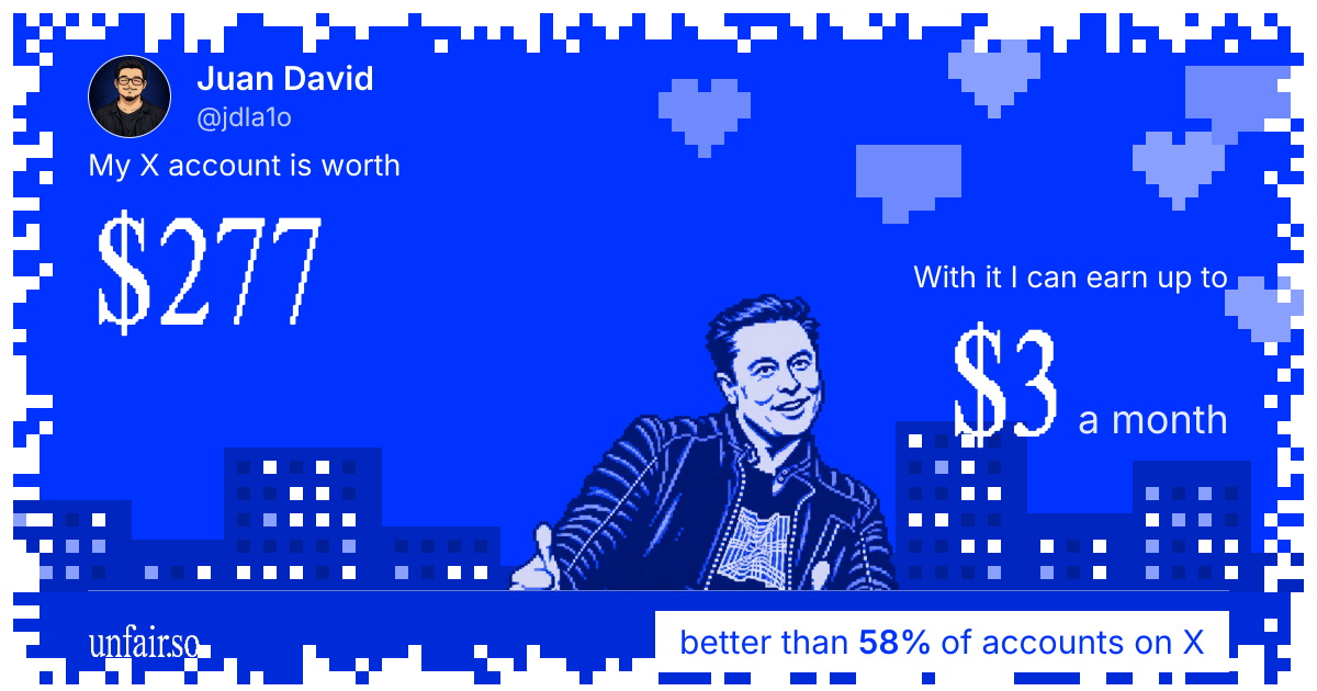 Juan David's X account can earn up to $3 a month