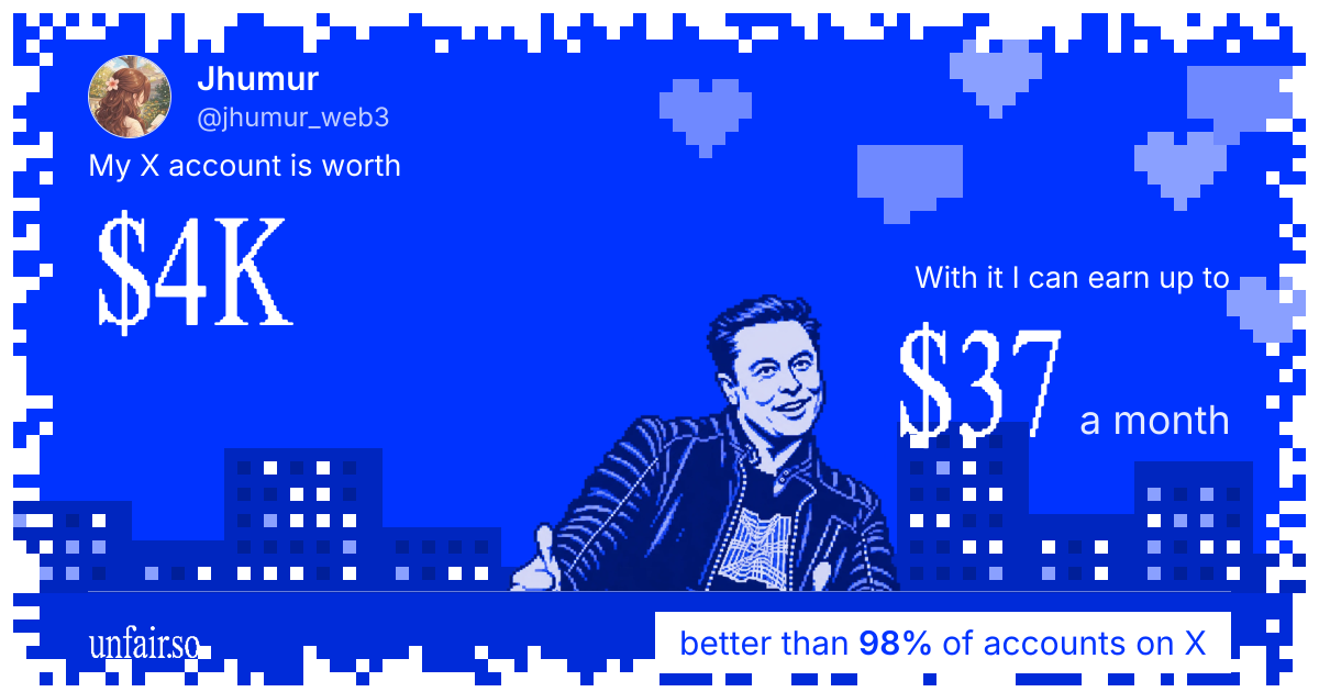 Jhumur's X account can earn up to $37 a month