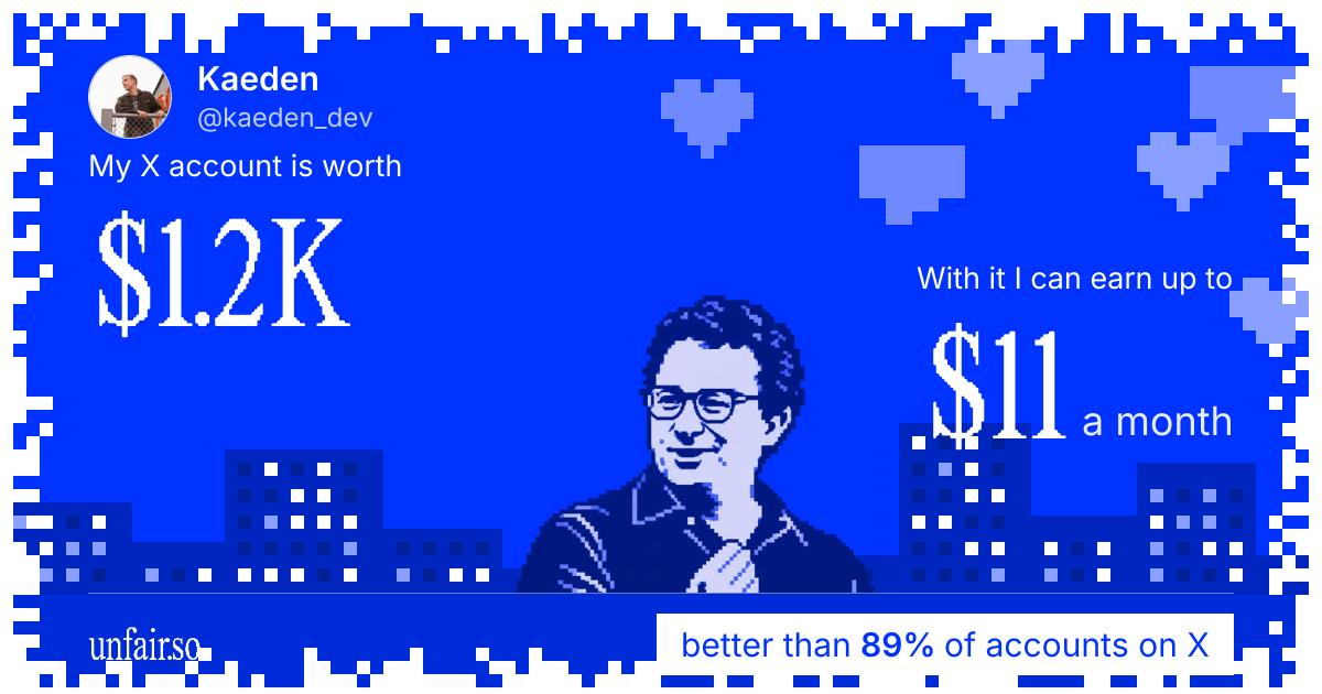 Kaeden's X account can earn up to $11 a month