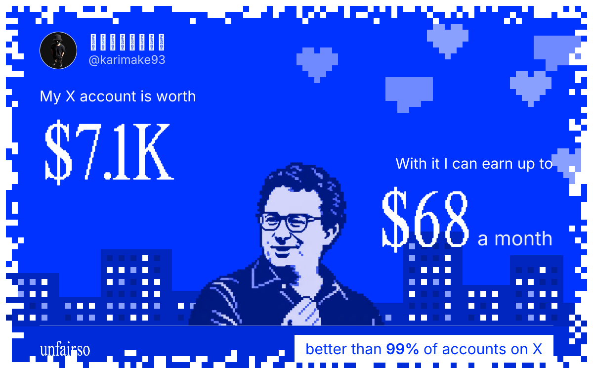 ๐๐๐ฅ๐๐ ๐๐๐'s X account can earn up to $68 a month