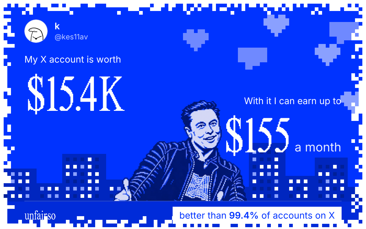 k's X account can earn up to $155 a month