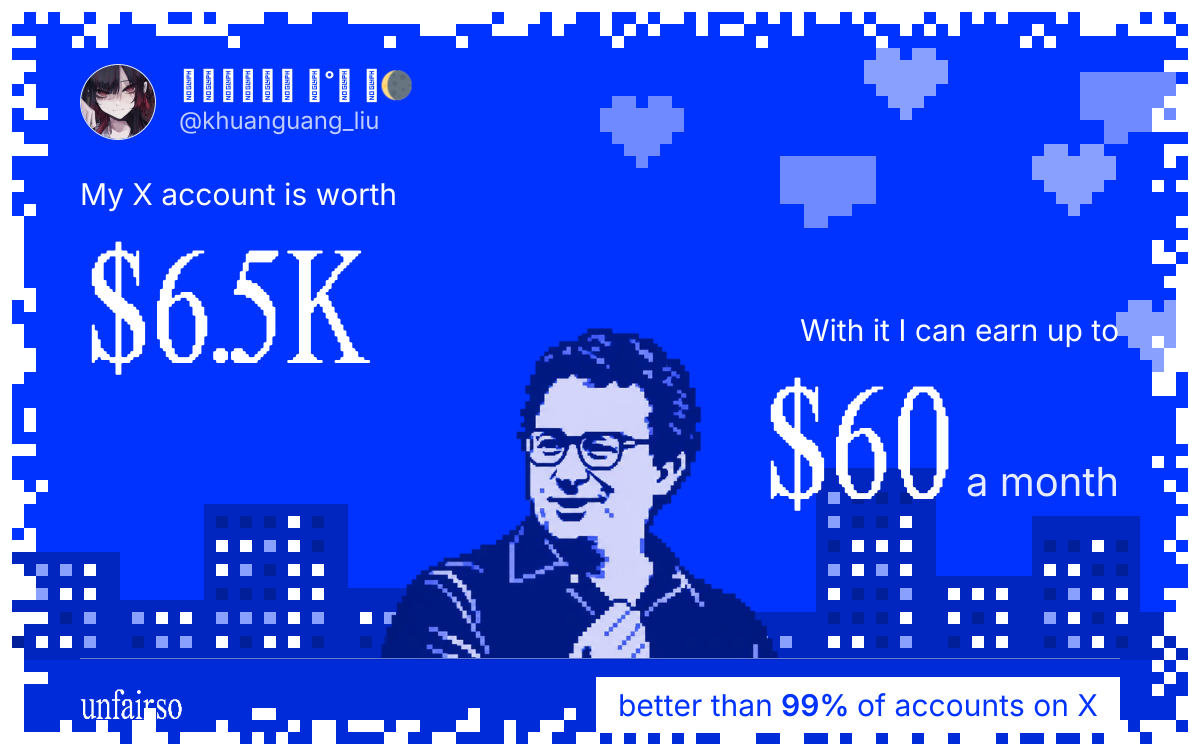 ๐ด๐พ๐ป๐ฒ๐ผ๐พ โหโน แฐ๐'s X account can earn up to $60 a month
