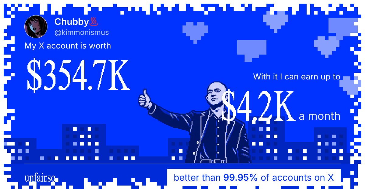 Chubby♨️'s X account can earn up to $4.2K a month