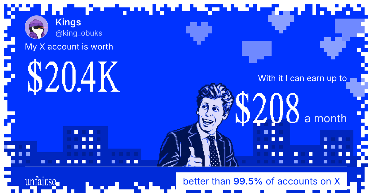 Kings's X account can earn up to $208 a month