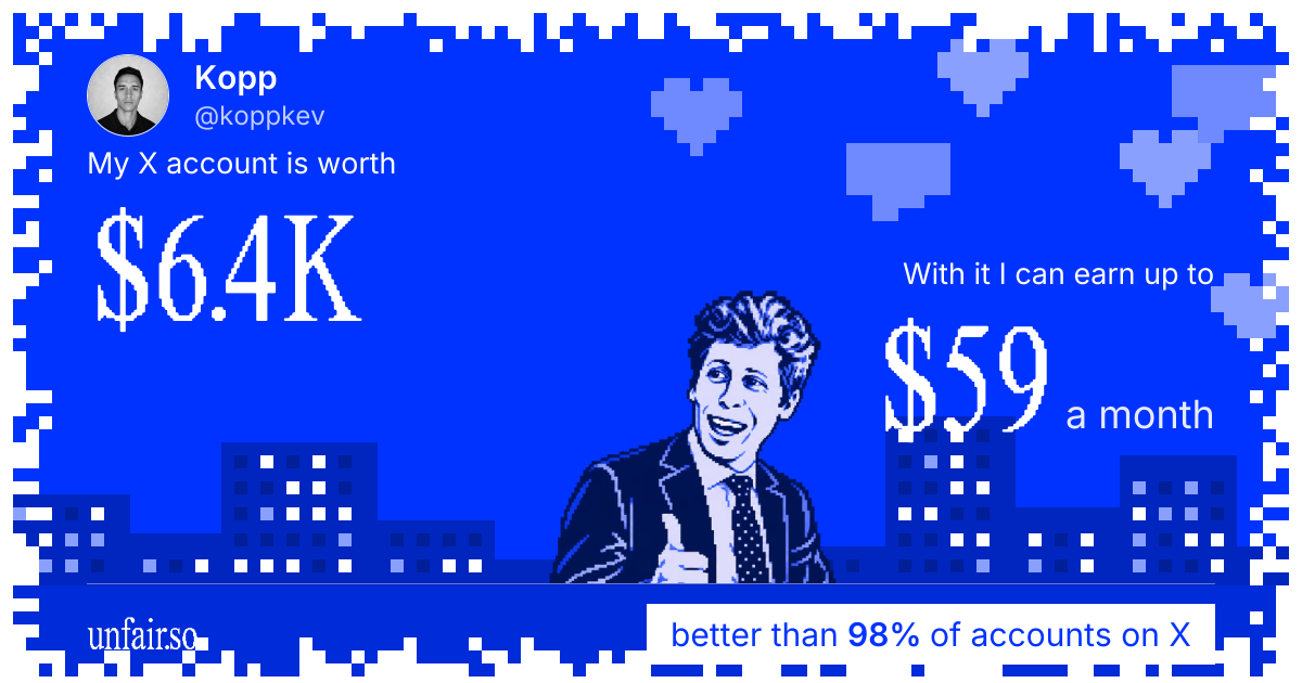 Kopp's X account can earn up to $59 a month