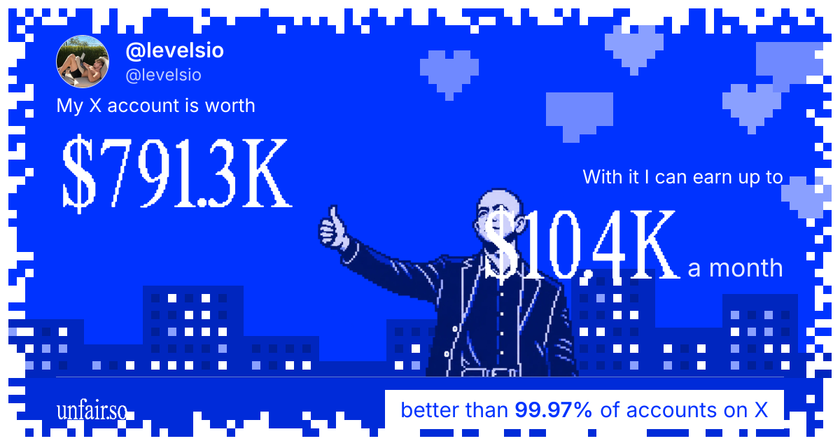 @levelsio's X account can earn up to $10.4K a month