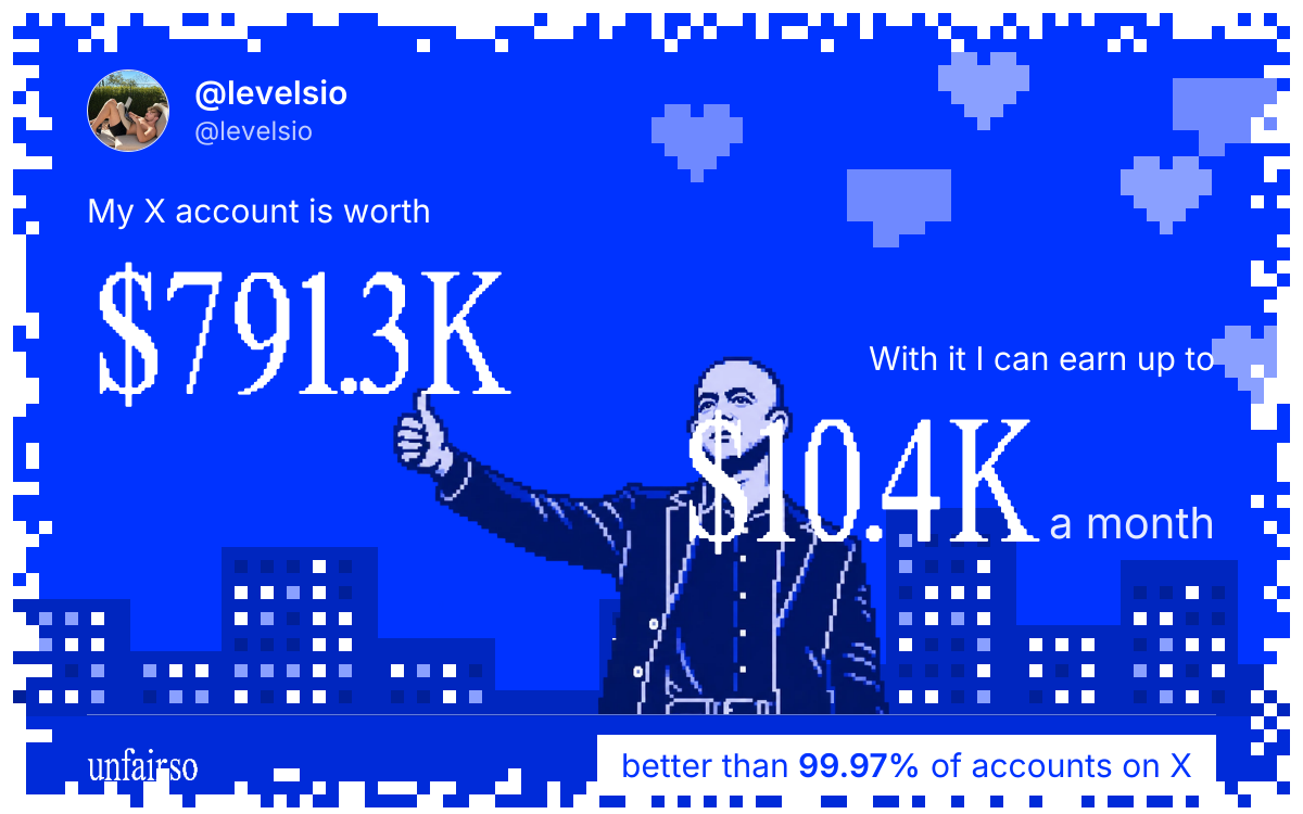 @levelsio's X account can earn up to $10.4K a month