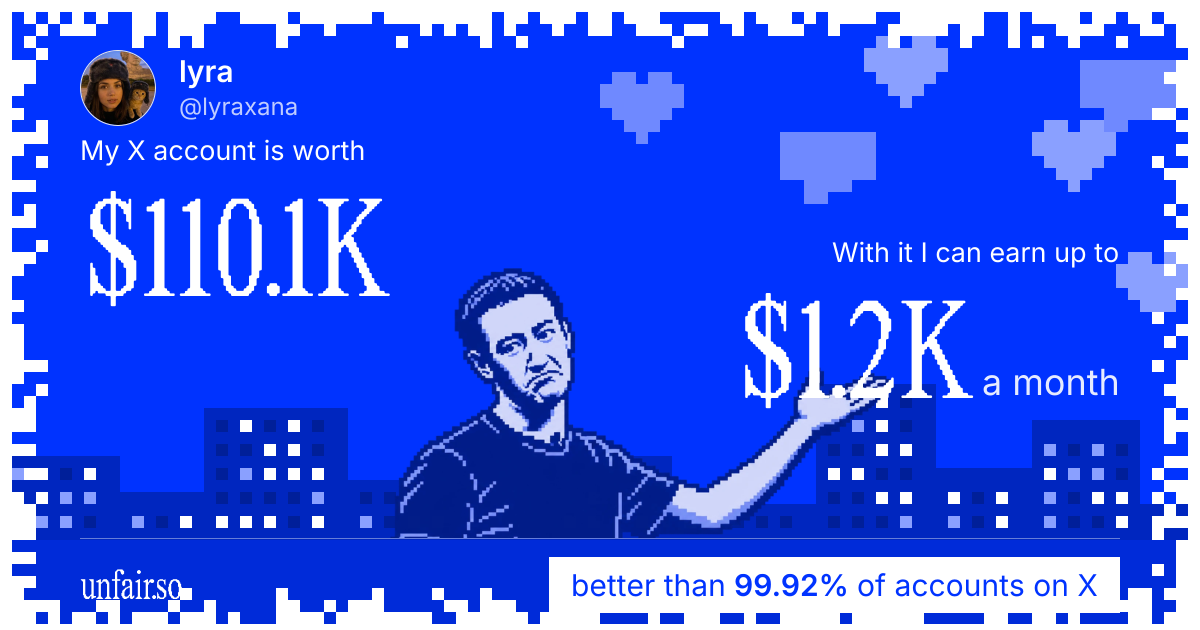lyra's X account can earn up to $1.2K a month