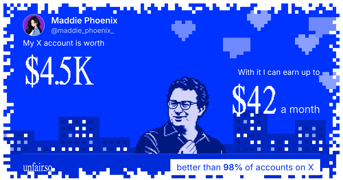 Maddie Phoenix's X account can earn up to $42 a month