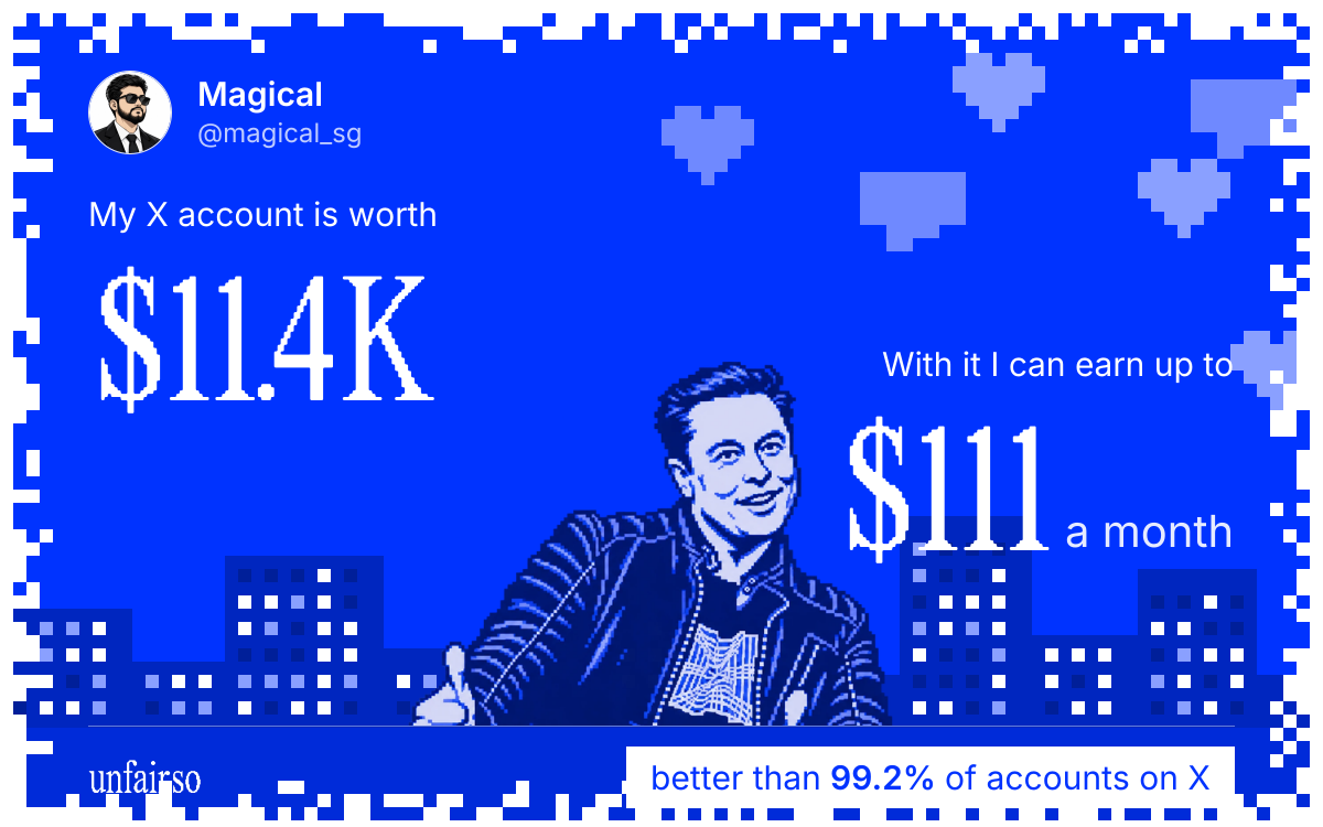Magical's X account can earn up to $111 a month