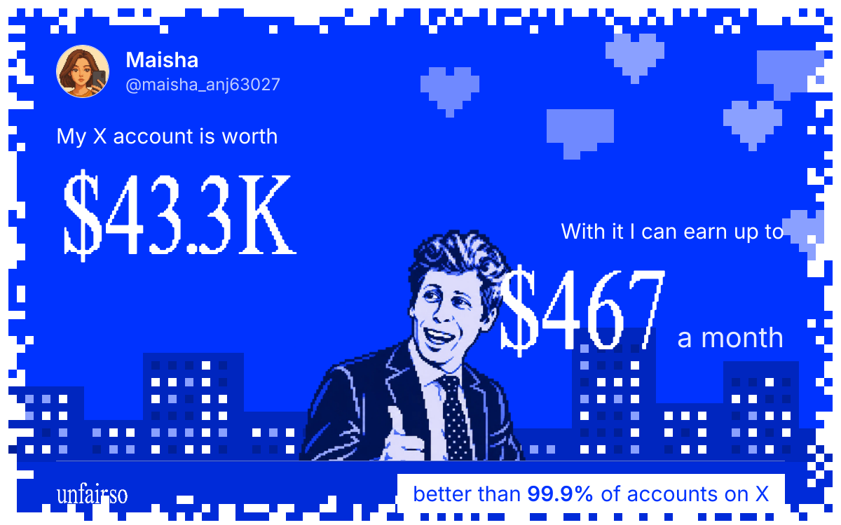 Maisha's X account can earn up to $467 a month